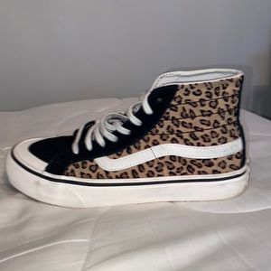 Black & white cheetah-print vans